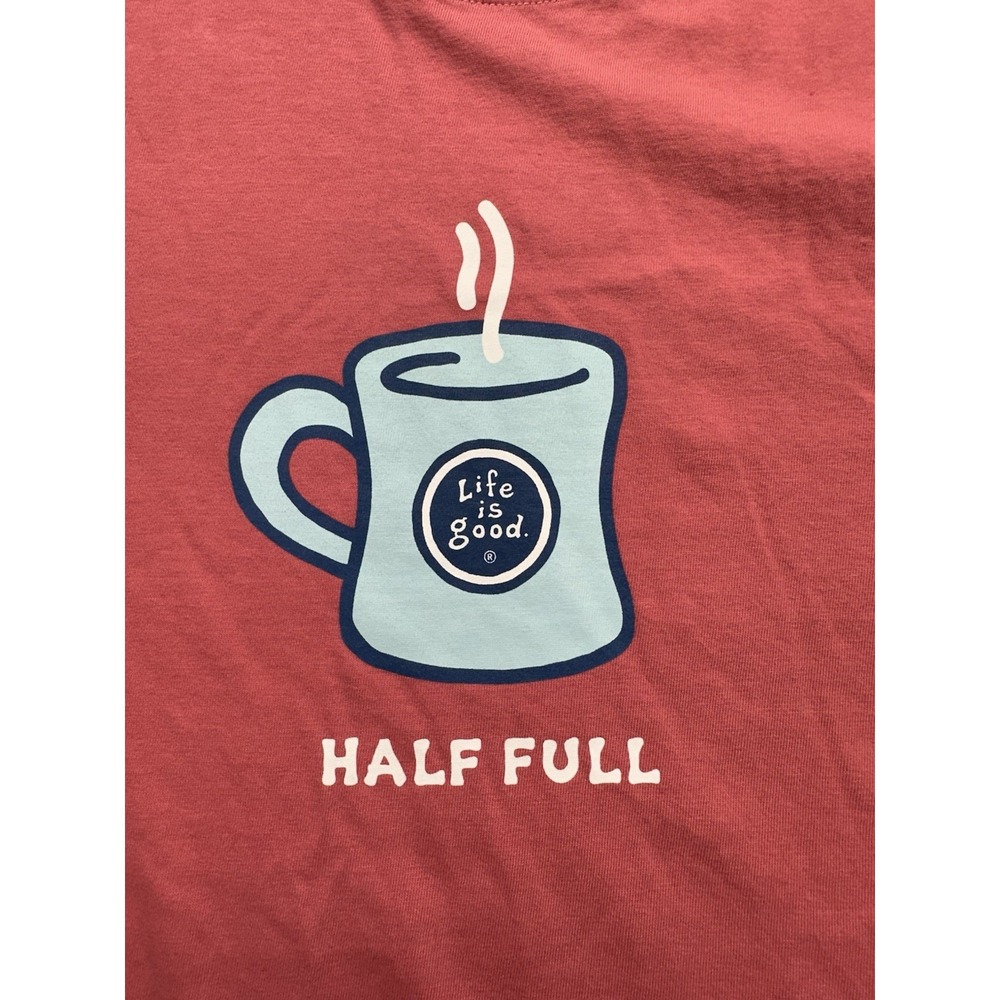 Life Is Good Shirt Women's XXXL Pink Crusher Long Sleeve Half Full Coffee Mug - Picture 10 of 10